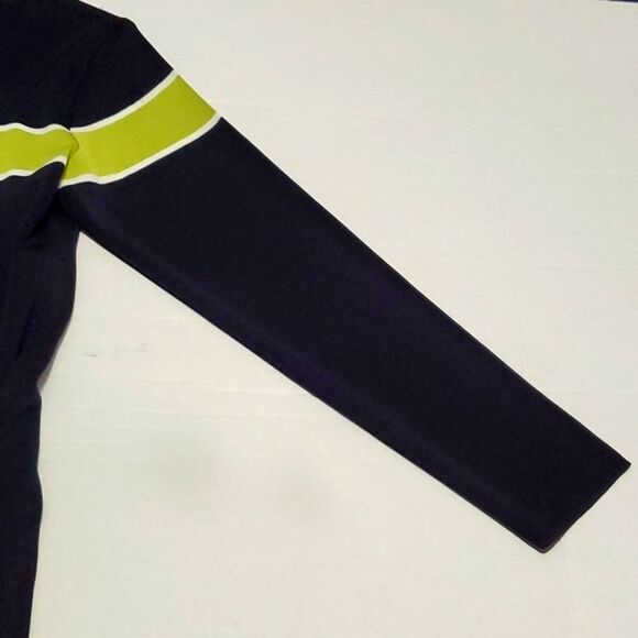 Misook Navy & Chartreuse Spirit Academia Colorblock Long Sleeve Tunic Top - Picture 5 of 7